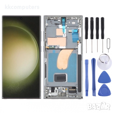 OLED LCD Дисплей и Тъчскрийн с рамка за Samsung Galaxy S23 Ultra 5G SM-S918B, снимка 2 - Резервни части за телефони - 53496439