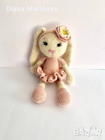 Детска играчка зайче, ръчна изработка, плетени играчки, подарък за дете , снимка 7 - Плюшени играчки - 43142520