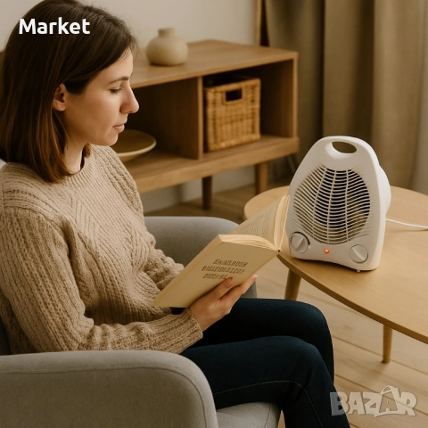 Отоплителна вентилаторна печка Rosberg R51970G – 2000W, бял/червен, снимка 3 - Отоплителни печки - 51812044