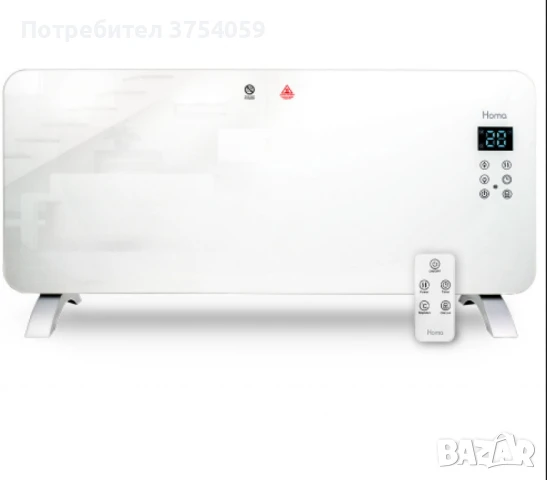 Конвектор, 2000W, стъклен панел, снимка 3 - Други - 51273531