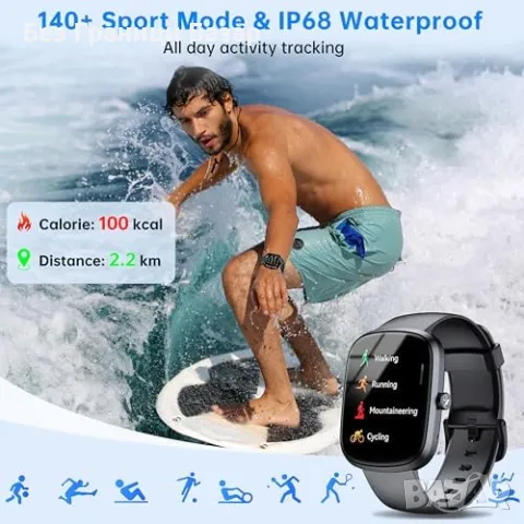 Нов Универсален смарт часовник – разговори, крачкомер, здравен монитор, снимка 5 - Смарт гривни - 49391048