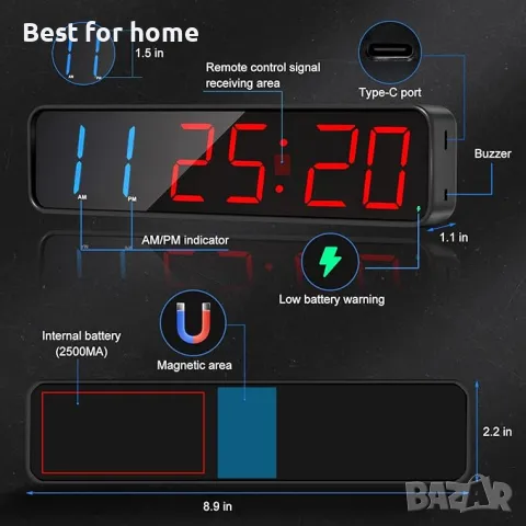 Таймер за фитнес с LED  дисплей и дистанционно Jhering, снимка 2 - Фитнес уреди - 50300369