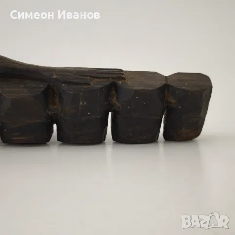 Стара африканска абаносова статуетка на барабанист #5885, снимка 6 - Антикварни и старинни предмети - 50244150