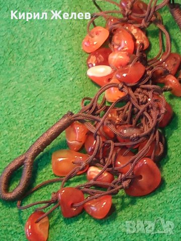 ОГЪРЛИЦА КОЛИЕ НАТУРАЛЕН СКЪПОЦЕНЕН КАРНЕОЛ РЪЧНА НАПРАВА ГРЪНЧ АРТ СТИЛ 22821, снимка 12 - Колиета, медальони, синджири - 33423055