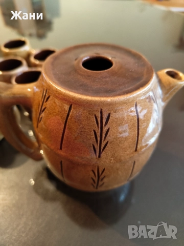 Керамичен ретро сервиз за вино, снимка 7 - Антикварни и старинни предмети - 51538482