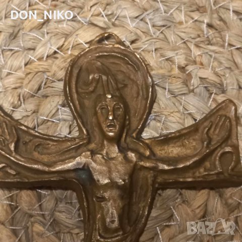 Бронзово Разпятие, снимка 3 - Други ценни предмети - 43549868