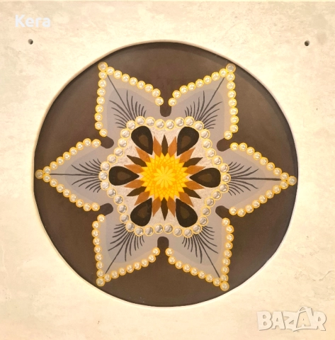 Картина мандала - Цвете от лед