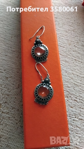 Руски сребърни обеци"Самовари" с планински кристал , снимка 2 - Обеци - 52487480