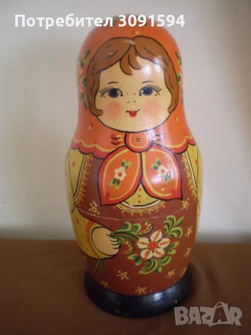 Стара красива голяма Руска кукла държач за бутилки 35 см височина, снимка 7 - Антикварни и старинни предмети - 49388235