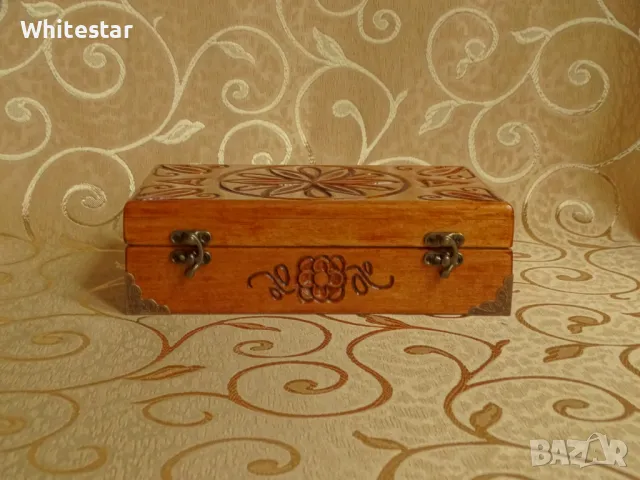 Дърворезбована кутийка - ковчеже за ценности, снимка 3 - Декорация за дома - 47906846