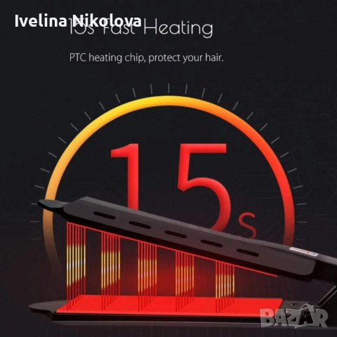 Професионална турмалинова преса за коса с йони,  за всички типове коса, снимка 2 - Преси за коса - 52328795