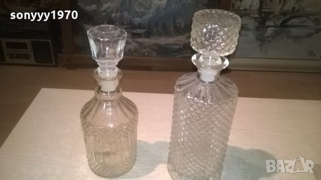 стъкленици с тапи за колекция коняк или уиски-2бр, снимка 6 - Антикварни и старинни предмети - 27501383