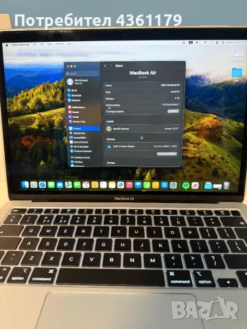 MacBook Air 13” M1 256GB, снимка 2 - Лаптопи за дома - 48721631