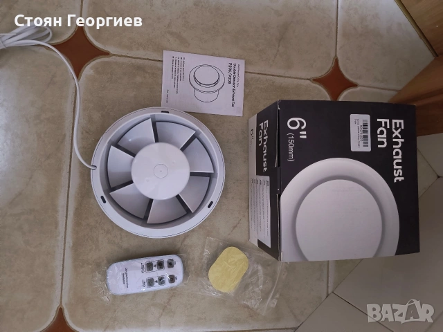 6-инчов вентилатор за изпускане, подобрен двупосочен вентилатор за баня с дистанционно управление, снимка 2 - Друга електроника - 53584417