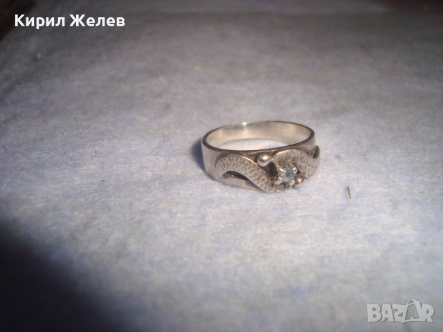 САПФИРЕН СРЕБЪРЕН ПРЪСТЕН СРЕБРО ВИСОКА ПРОБА РЪЧНА ЮВЕЛИРНА ИЗРАБОТКА АРТ ДЕКО УНИКАТ АНГЛИЯ 27259, снимка 17 - Пръстени - 36846983