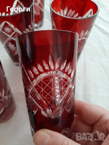 Кристални чаши червен кристал , снимка 5 - Чаши - 39241986