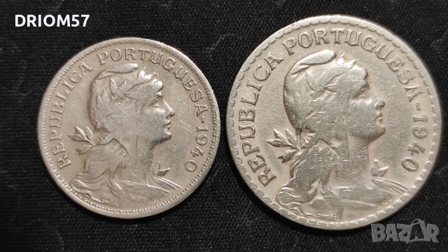Монети Португалия - 2 бр. [1940], снимка 2 - Нумизматика и бонистика - 53457536