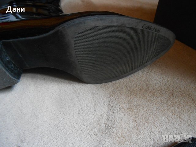 Кожени боти / лак calvin klein  Iman Patent PU+Elastic, снимка 8 - Дамски боти - 26638233