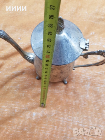 Чайник посребрен голям , снимка 4 - Антикварни и старинни предмети - 53215380