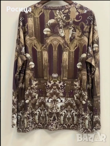 Дамска блуза с дълъг ръкав размер 4ХЛ дължина 75 см има разтегливост нова., снимка 2 - Блузи с дълъг ръкав и пуловери - 52250261