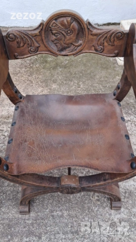 Антикварни кресла масив и кожа, снимка 5 - Дивани и мека мебел - 51846976