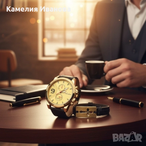 Спортен мъжки часовник Geduo и гривна в луксозна кутия, снимка 2 - Мъжки - 52087296