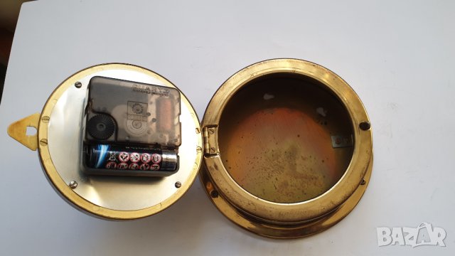 Стар месингов кварцов корабен часовник, снимка 6 - Антикварни и старинни предмети - 43077979