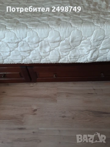 Легло, единично от масивна дървесина + матрак , снимка 10 - Спални и легла - 49799437