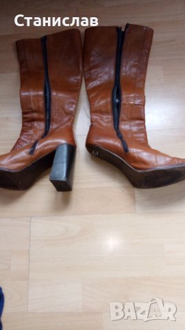 Италиански Кожени Дамски Ботуши, снимка 2 - Дамски ботуши - 43829609