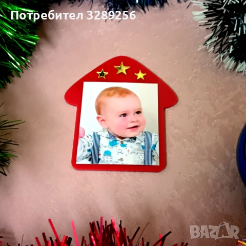 Коледен магнит със снимка Къщичка, Коледа, персонализиран, подарък, украса, снимка 2 - Декорация за дома - 52233261