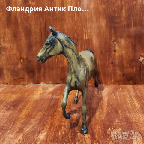 Бронзова скулптура на кон в ход, снимка 3 - Статуетки - 49648577