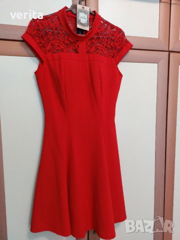 Червена рокля , снимка 2 - Рокли - 43257945