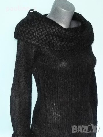 Ангорски мохерен пуловер с шал яка "MNG" basics Mango / голям размер , снимка 2 - Блузи с дълъг ръкав и пуловери - 12414270