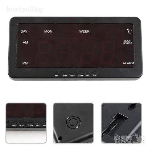 Електронен дигитален постоянно светещ часовник термометър за стая ток, снимка 3 - Други - 38921008