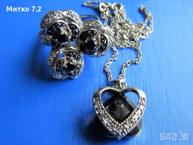 Сребърен медальон и пръстен, снимка 4 - Бижутерийни комплекти - 28024388