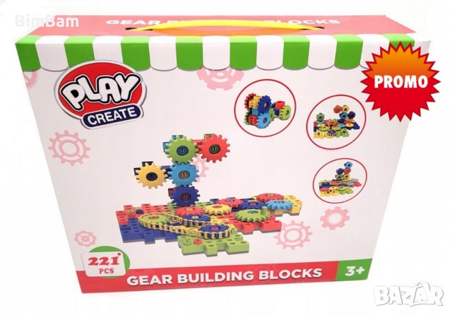 Конструктор / GEAR BUILDING BLOCKS / PLAY CREATE