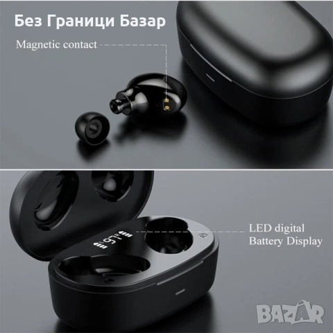 Безжични Bluetooth слушалки XG20 TWS 5.0 с LED дисплей, водоустойчиви, 8D стерео звук, зарядна кутия, снимка 2 - Bluetooth слушалки - 53356971