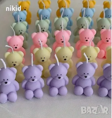 3D средно малко седящо мече силиконов молд форма фондан шоколад гипс смола свещ сапун, снимка 4 - Форми - 47897817