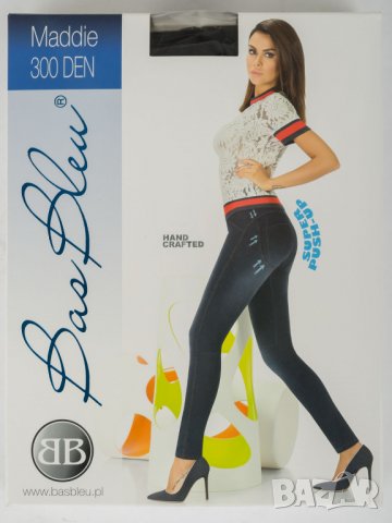 Черен дамски клин с памук 300 DEN марка Bas Bleu, снимка 2 - Клинове - 28650583