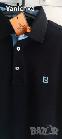 Мъжка черна елегантна блуза Fendi, размер L, снимка 2 - Блузи - 43910052