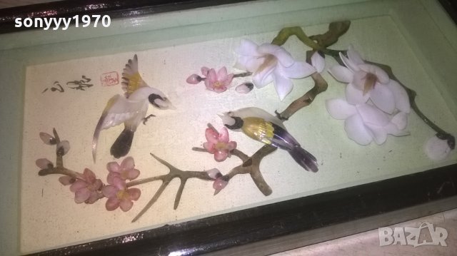 JAPAN-СЕДЕФ-РЕТРО КАРТИНА-23Х12Х2СМ-ВНОС ФРАНЦИЯ, снимка 12 - Колекции - 27889306