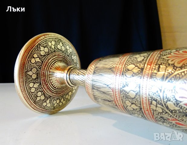 Царски бронзов бокал за вино,клетъчен емайл. , снимка 3 - Антикварни и старинни предмети - 32667102