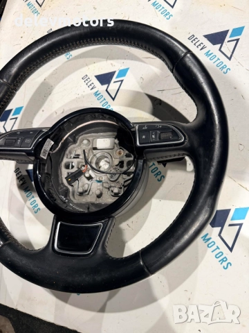 4G0419091S трилъчев кожен мултифункционален волан с пера от Audi A6 Allroad C7, 3.0 TDI quattro, снимка 3 - Части - 52503539