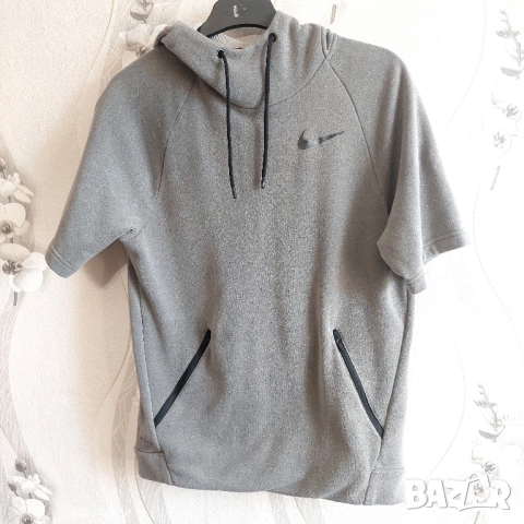 тениска тип суитшърт Nike DRY HOODIE SS HYPER Flex размер S-M, снимка 11 - Спортни дрехи, екипи - 36806573