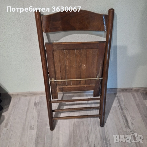 Сгъваем дървен стол, снимка 2 - Столове - 51795656