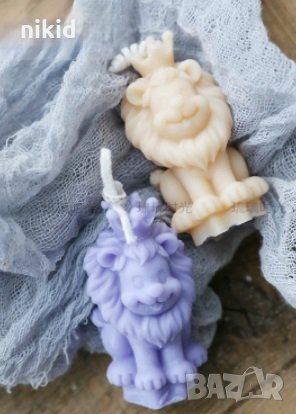 3D Лъв с корона  2 части силиконов молд форма за фондан украса торта декорация, снимка 3 - Форми - 32830432