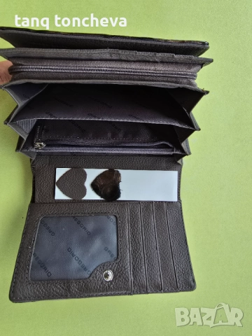 Лачено портмоне с крокодилски принт в златисто кафяво, снимка 5 - Портфейли, портмонета - 51467774