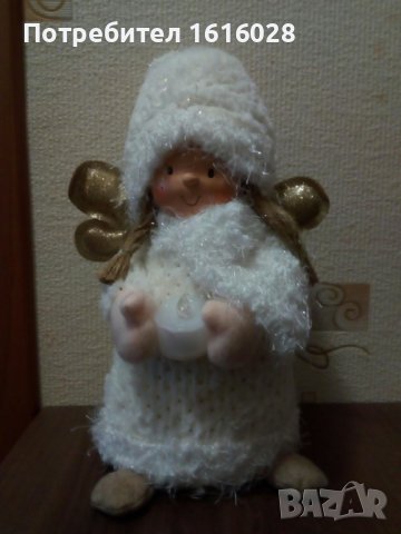 Уникално пухкаво бяло Коледно ангелче.Светещо., снимка 9 - Декорация за дома - 38515725