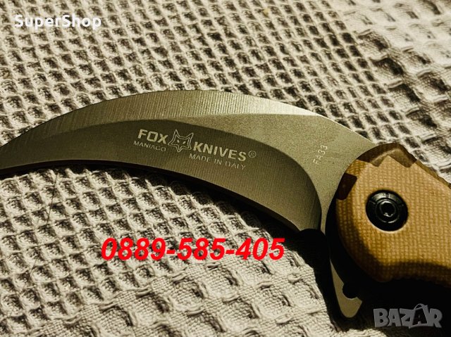 Уникален италянски сгъваем нож FOX KNIFE FA33 – KARAMBIT карамбит, снимка 5 - Ножове - 32753049