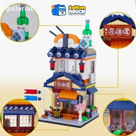 Конструктор GUDI Izakaya Fantasy Street – японски ресторант, 288 части, снимка 2 - Конструктори - 53258404